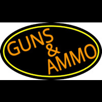 Orange Guns And Ammo Neon Sign