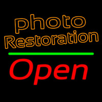Orange Photo Restoration With Open 2 Neon Sign
