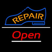 Orange Repair Shoe Logo Open Neon Sign