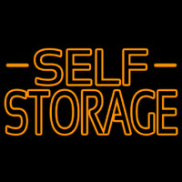 Orange Self Storage Block With Border Neon Sign