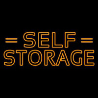 Orange Self Storage Block With Line Neon Sign