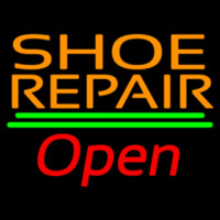 Orange Shoe Repair Open Neon Sign