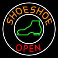 Orange Shoe Shop Open Neon Sign