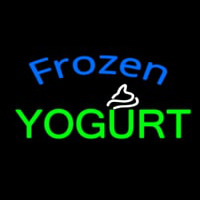 Oval Blue Green Frozen Yogurt Neon Sign