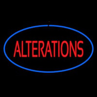 Oval Red Alteration Blue Border Neon Sign
