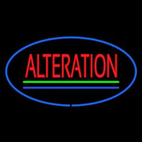 Oval Red Alteration Blue Green Line Neon Sign