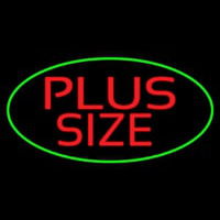 Oval Red Plus Size Green Border Neon Sign