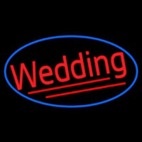 Oval Red Wedding Neon Sign