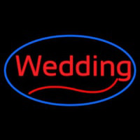 Oval Wedding Cursive Neon Sign