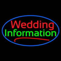 Oval Wedding Information Neon Sign