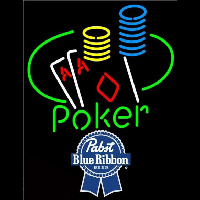 Pabst Blue Ribbon Poker Ace Coin Table Beer Sign Neon Sign