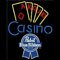 Pabst Blue Ribbon Poker Casino Ace Series Beer Sign Neon Sign