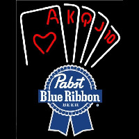 Pabst Blue Ribbon Poker Series Beer Sign Neon Sign