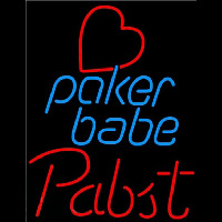 Pabst Poker Girl Heart Babe Beer Sign Neon Sign