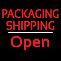 Packaging Shipping Open White Line Neon Sign