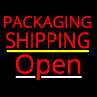 Packaging Shipping Open Yellow Line Neon Sign