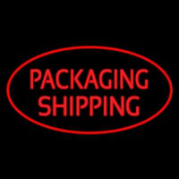 Packaging Shipping Oval Red Neon Sign