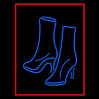 Pair Of Boots With Red Border Neon Sign