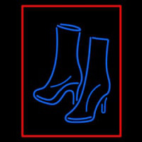 Pair Of Boots With Red Border Neon Sign