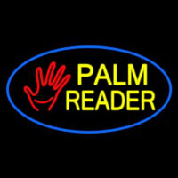 Palm Reader Logo Blue Oval Neon Sign