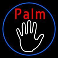 Palm Reader Logo With Blue Border Neon Sign