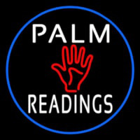 Palm Readings With Palm Blue Border Neon Sign