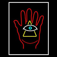 Palm With Eye Pyramid Neon Sign
