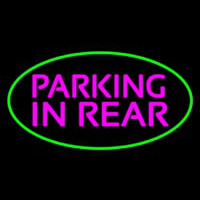 Parking In Rear Green Oval Neon Sign