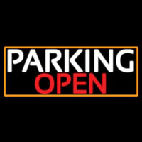 Parking Open With Orange Border Neon Sign