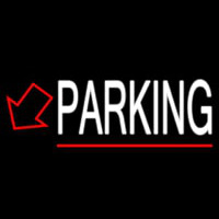 Parking With Down Arrow And Red Border Neon Sign