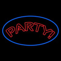 Party Oval Blue Neon Sign