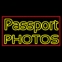 Passport Photos Block Neon Sign