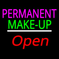 Permanent Make Up Open White Line Neon Sign