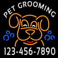 Pet Grooming Phone Number Neon Sign