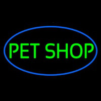 Pet Shop Oval Blue Neon Sign