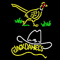 Pheasant and Jack Daniels Yellow Neon Sign