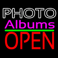 Photo Albums With Open 1 Neon Sign