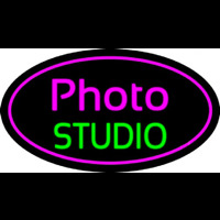 Photo Studio Purple Oval Neon Sign