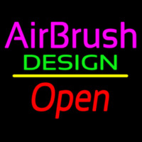 Pink Airbrush Design Open White Line Neon Sign