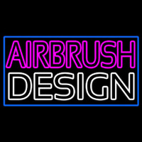 Pink Airbrush Design With Blue Border Neon Sign