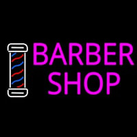 Pink Barber Shop With Logo Neon Sign