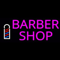 Pink Barber Shop With Logo Neon Sign