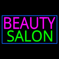 Pink Beauty Salon Green With Blue Border Neon Sign