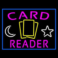 Pink Card Reader Blue Border Neon Sign