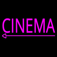 Pink Cinema With Arrow Neon Sign