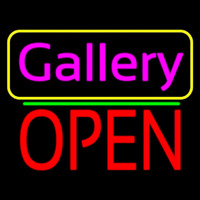 Pink Cursive Gallery With Open 1 Neon Sign