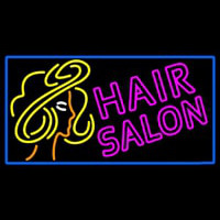 Pink Double Stroke Hair Salon With Girl Logo Neon Sign
