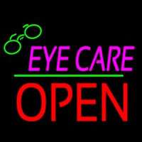 Pink Eye Care Logo Block Open Green Line Neon Sign