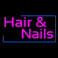 Pink Hair And Nails With Blue Border Neon Sign