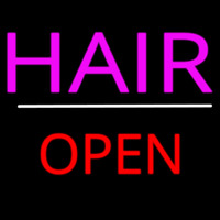 Pink Hair Open White Line Neon Sign